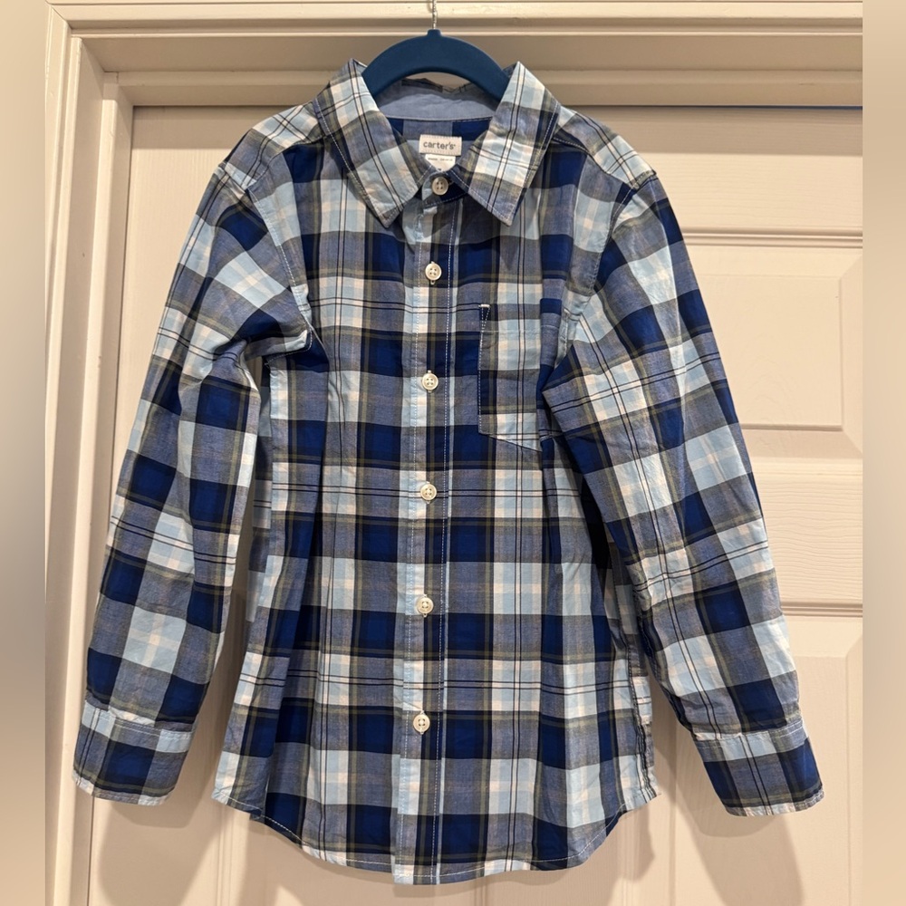 Carter's Blue Plaid Button Down Shirt